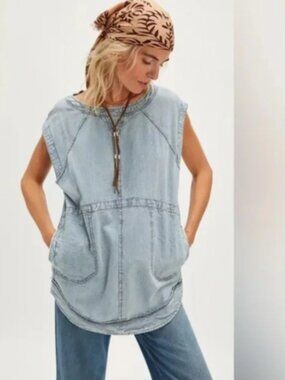 Free People We The Free Madison Railroad Stripe Tunic Top size S